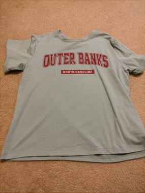 Amazon Women's Short Sleeve Tee Outer Banks Mint with Red Logo